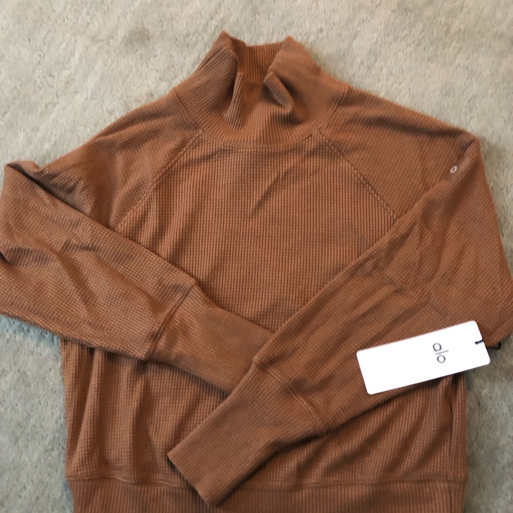 ALO Yoga waffle knit mock neck top